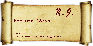 Markusz János névjegykártya