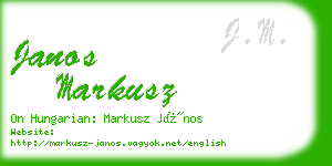 janos markusz business card